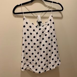 J. crew navy and white polka dot tank 8
